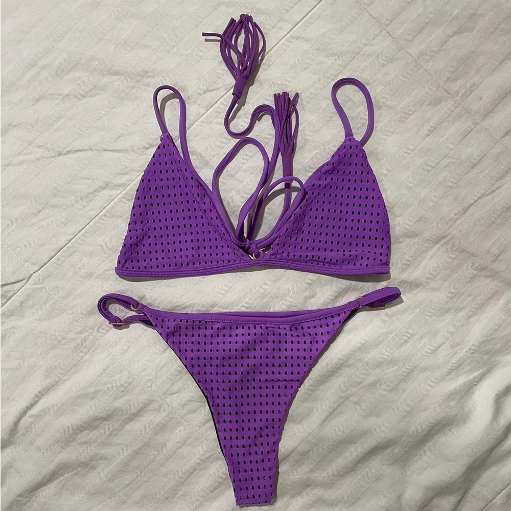 ACACIA SWIMWEAR SET IN LAVENDER IRIS MESH